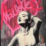 XOXO Stencil acrilico sbre lienzo